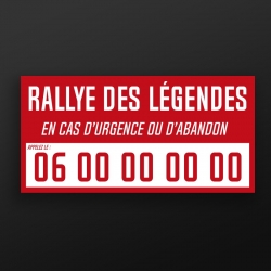 Etiquette urgence personnalisable pour vos rallyes - plaque-rallye.fr