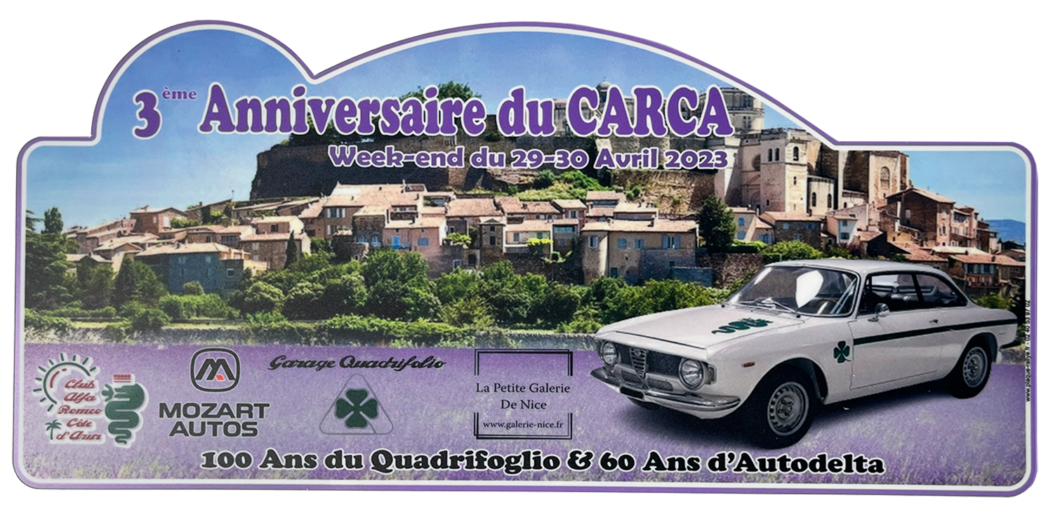 Plaque de rallye - anniversaire du carca