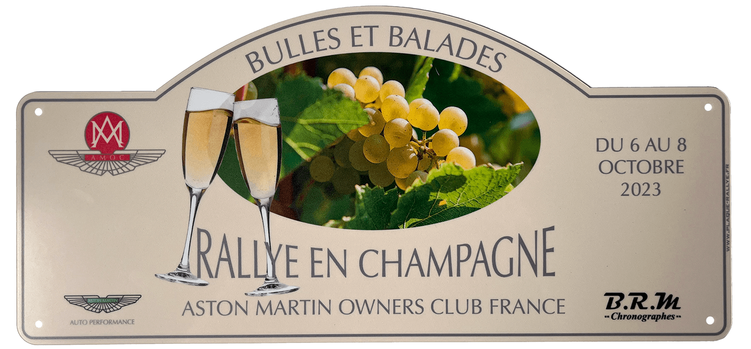 PLAQUE DE RALLYE - ASTON MARTIN OWNERS CLUB FRANCE - 10/2023