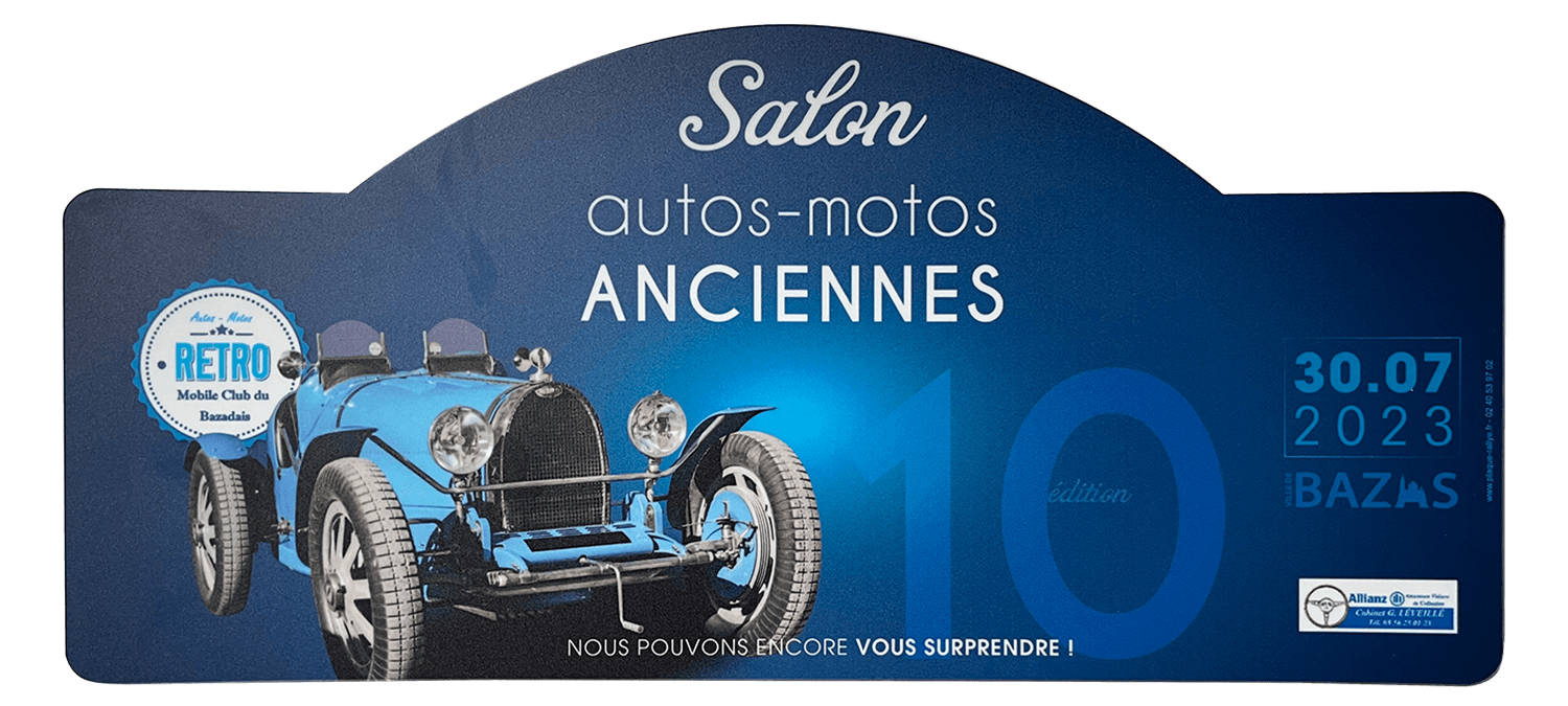 PLAQUE DE RALLYE - SALONAUTO MOTOS ANCIENNES - 07/2023